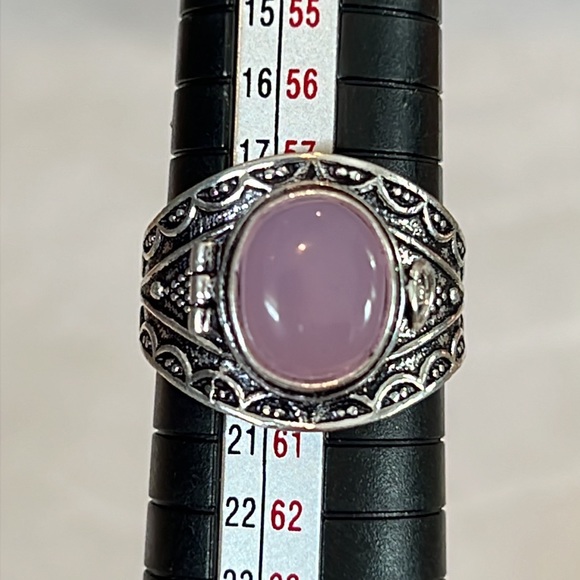 #253 Rose Chalcedony Poison ☠️ Ring 💍 Handcrafted Size 8.75 NWOT - Picture 13 of 14